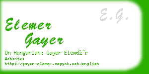 elemer gayer business card